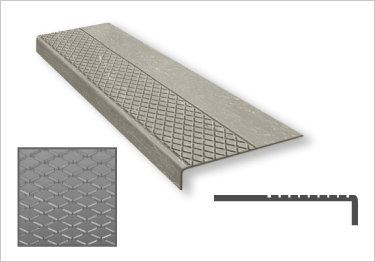 Rubber Stair Treads | Non Slip Diamond Design, Long Nose