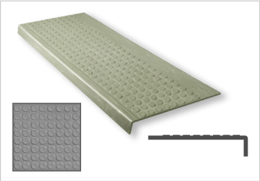 Rubber Stair Treads | Non Slip Low Profile Disc Medium Duty