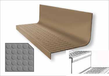 Roppe 1-Piece w/Riser Circular Vantage Design Stair Tread