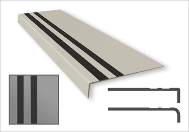 Roppe Rubber Stair Treads Smooth Surface w/Abrasive Strip
