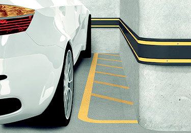 Parking Bumper with Optional High-Visibility Yellow Strip by InPro