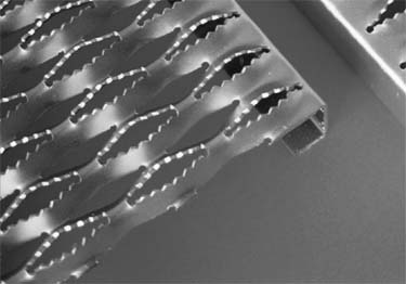 Metal Safety Stair Treads Grip Strut Serrated Diamond Pattern