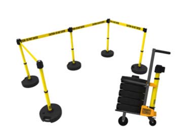 Banner Stakes 5 Post Crowd Control Barrier&Cart