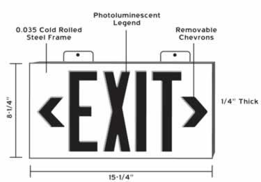 sign exit signs metal 50ft ul approved