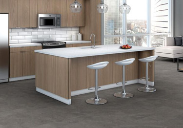 Resilient marble effect planks
