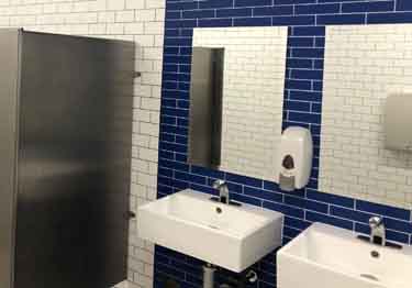 white subway tile Marlite Symmetrix FRP
