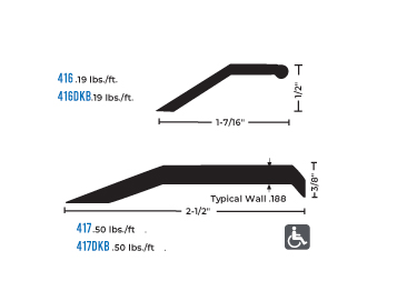 Door threshold seal creates smooth transition between carpet and tile to reduce 