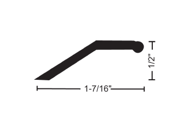 Door threshold seal creates smooth transition between carpet and tile to reduce 