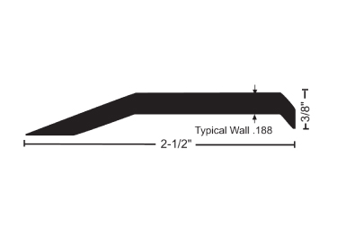 Door threshold seal creates smooth transition between carpet and tile to reduce 