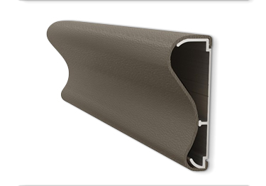 Chair rail molding has a woodgrain texture and 3-inch high profile.