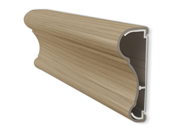 Wall chair rail in woodgrain or your choice of colors with 3-inch high profile.