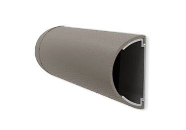 Chair rail trim with woodgrain finish protects walls from dings and scratches.
