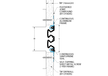 Expansion joint cover for drywall walls and ceilings features minimal sightline.