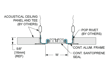 Ceiling expansion joint cover for ceiling-to-ceiling and wall-to-ceiling install