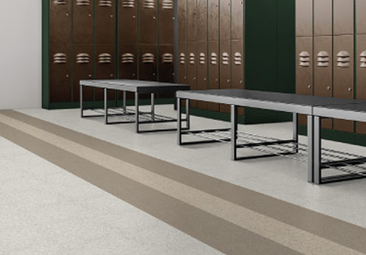 Armstrong Safety Zone tile is slip-resistant and available in 23 colors