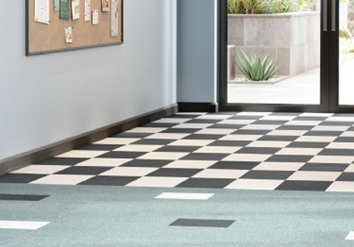 Armstrong Safety Zone tile is slip-resistant and available in 23 colors