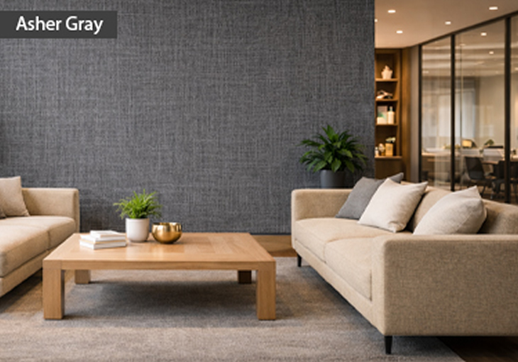 Flexible wall covering with a classic linen look of premium wall coverings