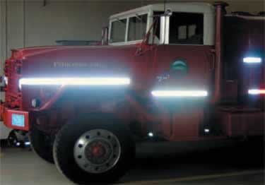 reflective tape and stickers fire truck