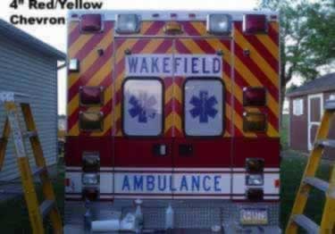 reflective tape and stickers fire truck