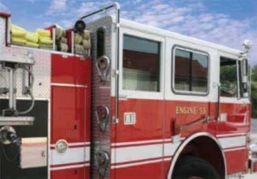 reflective tape and stickers fire truck
