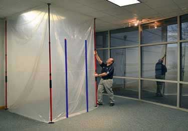 dust barrier fire retardant wall film