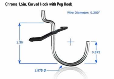 pegboard hooks chrome plated