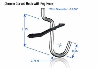 pegboard hooks chrome plated