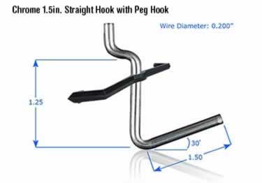 pegboard hooks chrome plated