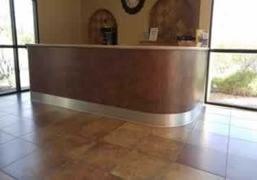 smooth metal wall base