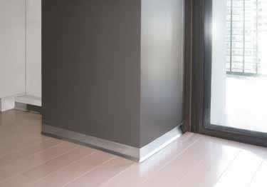 smooth metal wall base