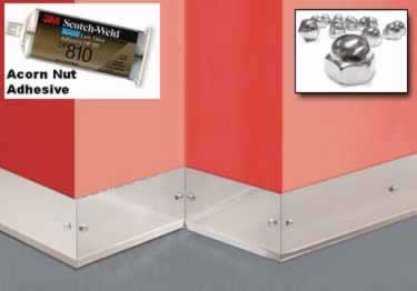 smooth metal wall base