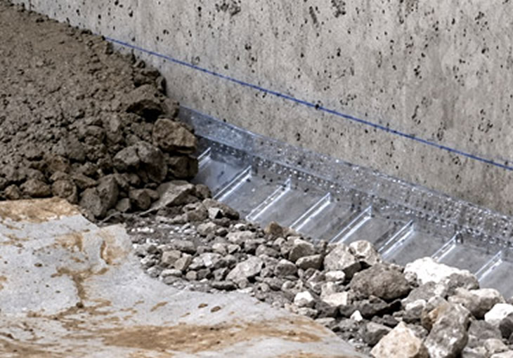 crawl space footing drain board