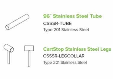 mccue cartstop stainless steel rail