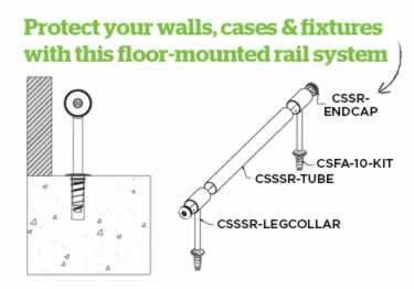 mccue cartstop stainless steel rail