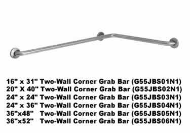 grab bars stainless steel angled