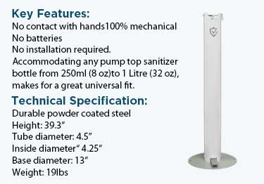 free standing hand sanitizer dispenser