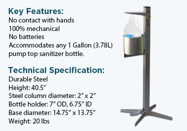 free standing hand sanitizer dispenser